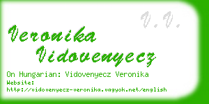 veronika vidovenyecz business card